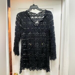 Chic Black Lace Long Sleeve Dress